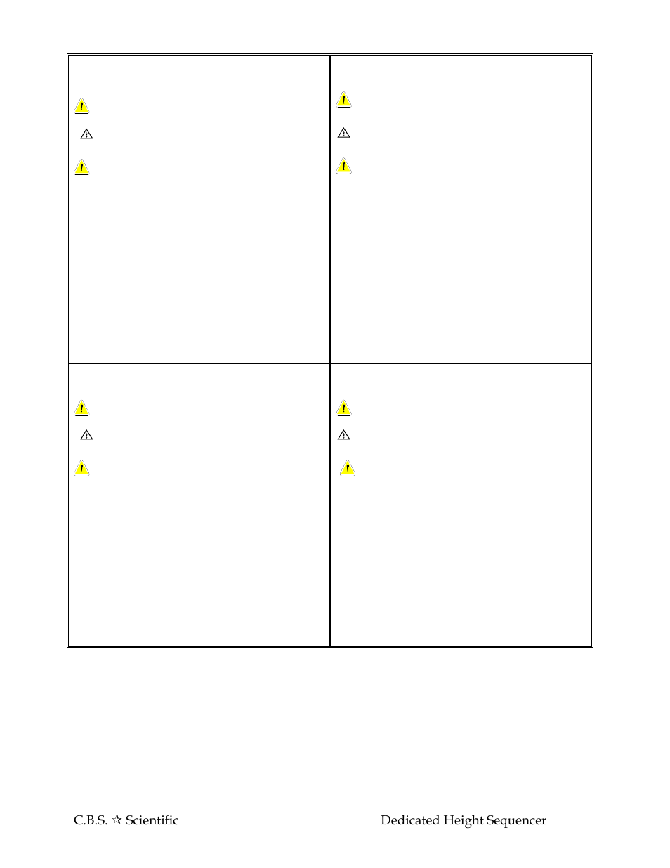 C.b.s.  scientific 4 dedicated height sequencer | C.B.S. Scientific DH Series User Manual | Page 4 / 40