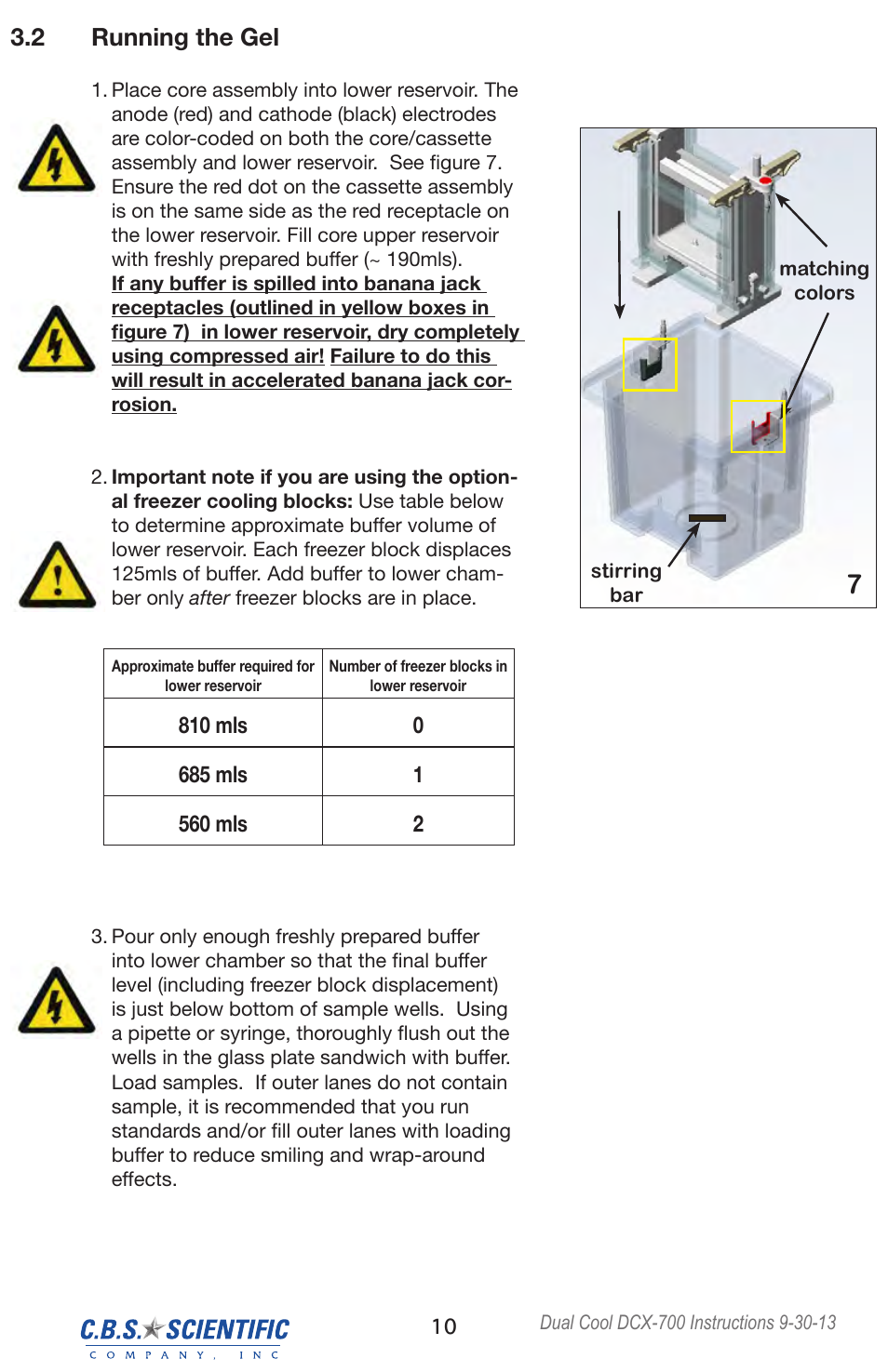 2 running the gel | C.B.S. Scientific DCX-700 User Manual | Page 10 / 24