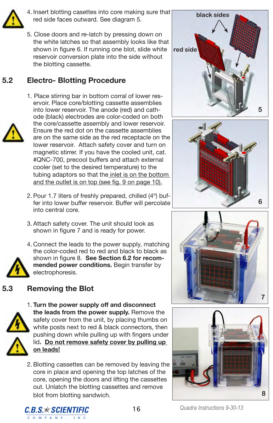 2 electro- blotting procedure, 3 removing the blot | C.B.S. Scientific QNX-700 User Manual | Page 16 / 24