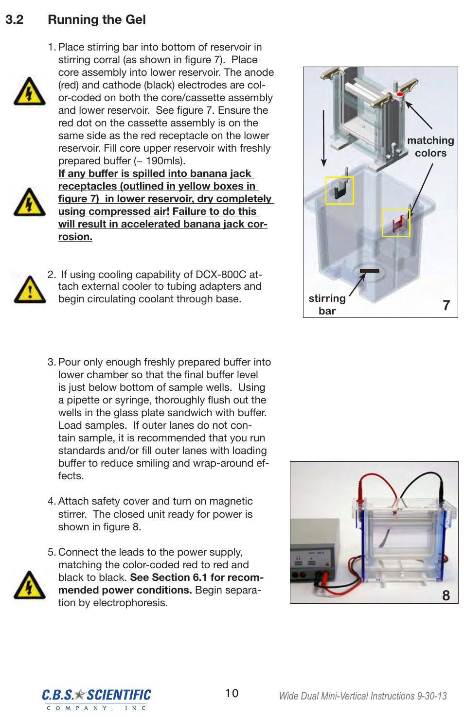 2 running the gel | C.B.S. Scientific DCX-800 User Manual | Page 10 / 24