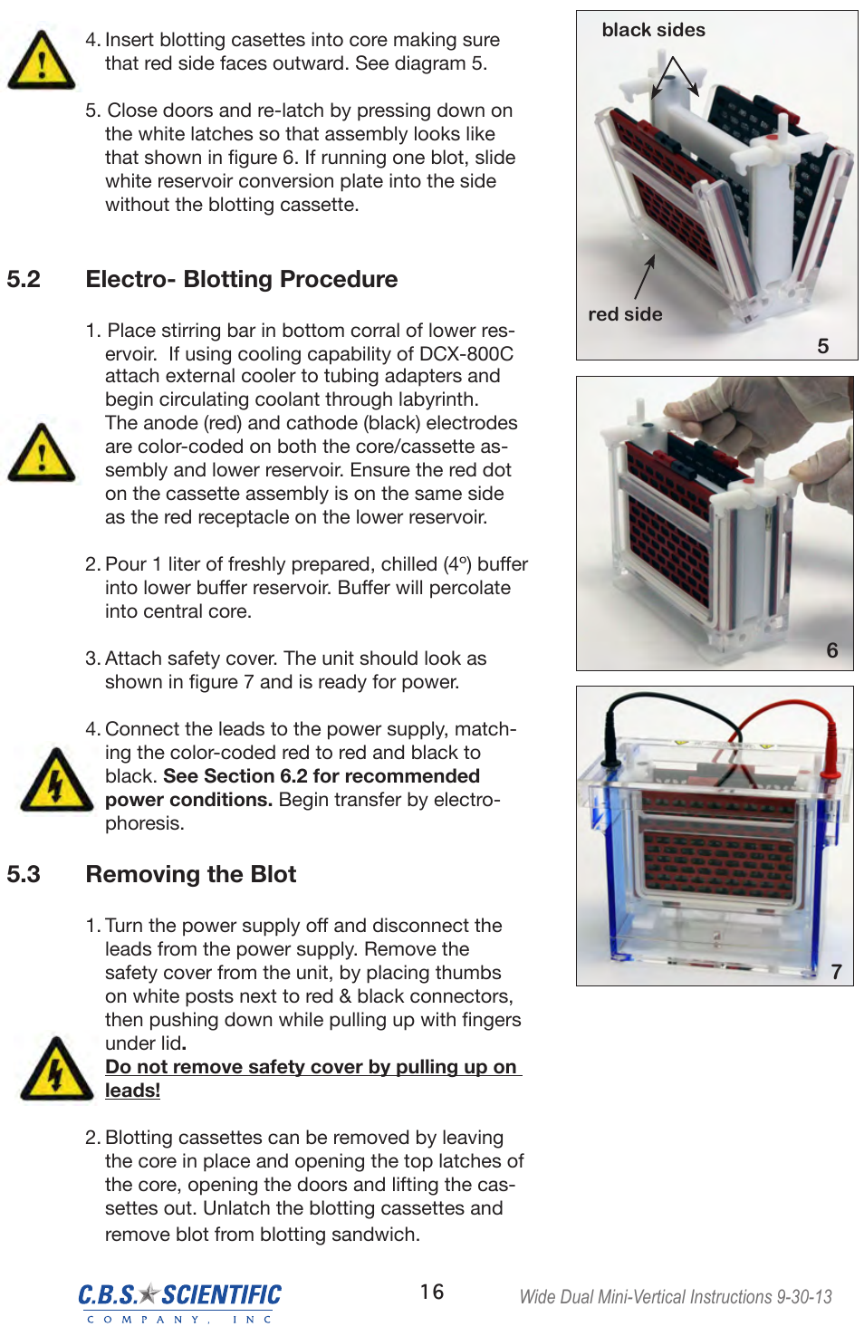 2 electro- blotting procedure, 3 removing the blot | C.B.S. Scientific DCX-800 User Manual | Page 16 / 24