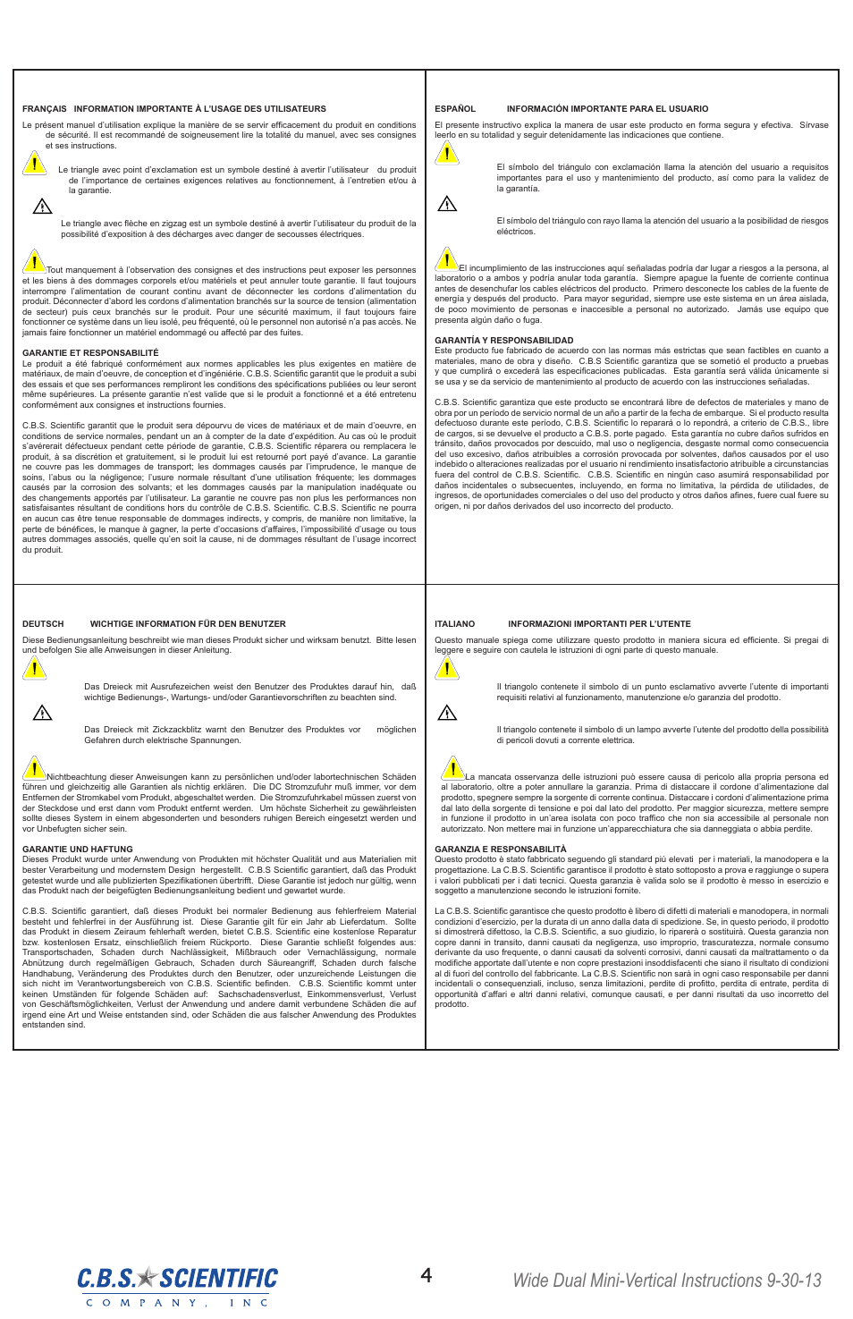 C.B.S. Scientific DCX-800 User Manual | Page 4 / 24