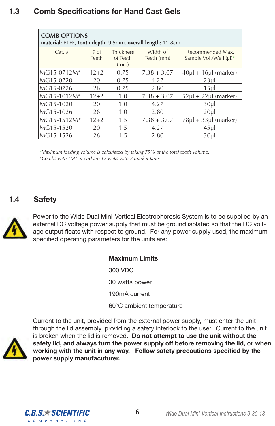 C.B.S. Scientific DCX-800 User Manual | Page 6 / 24