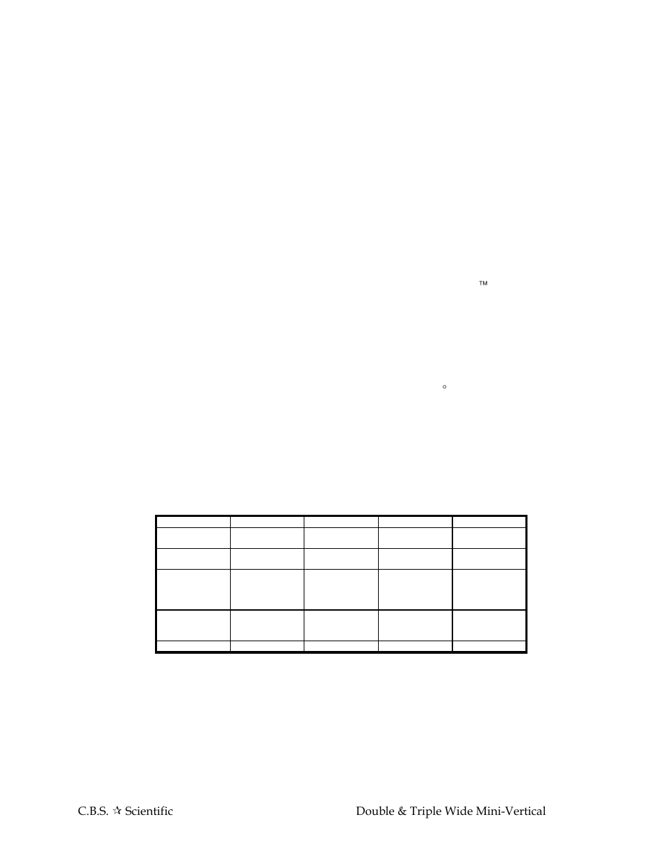 2 specifications, Table 1 specifications | C.B.S. Scientific MGV-216-33 User Manual | Page 5 / 20