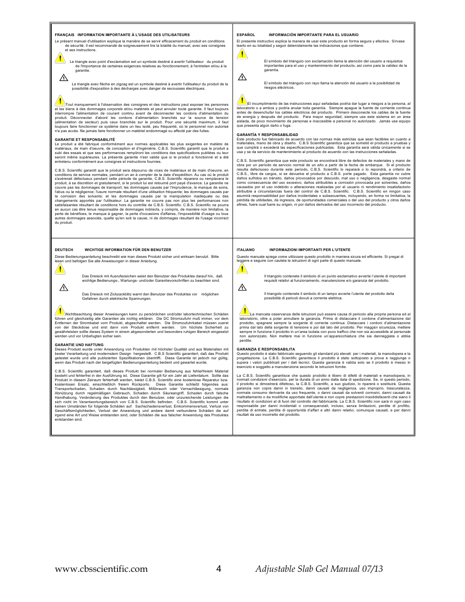 C.B.S. Scientific DASG-250-02 User Manual | Page 4 / 24