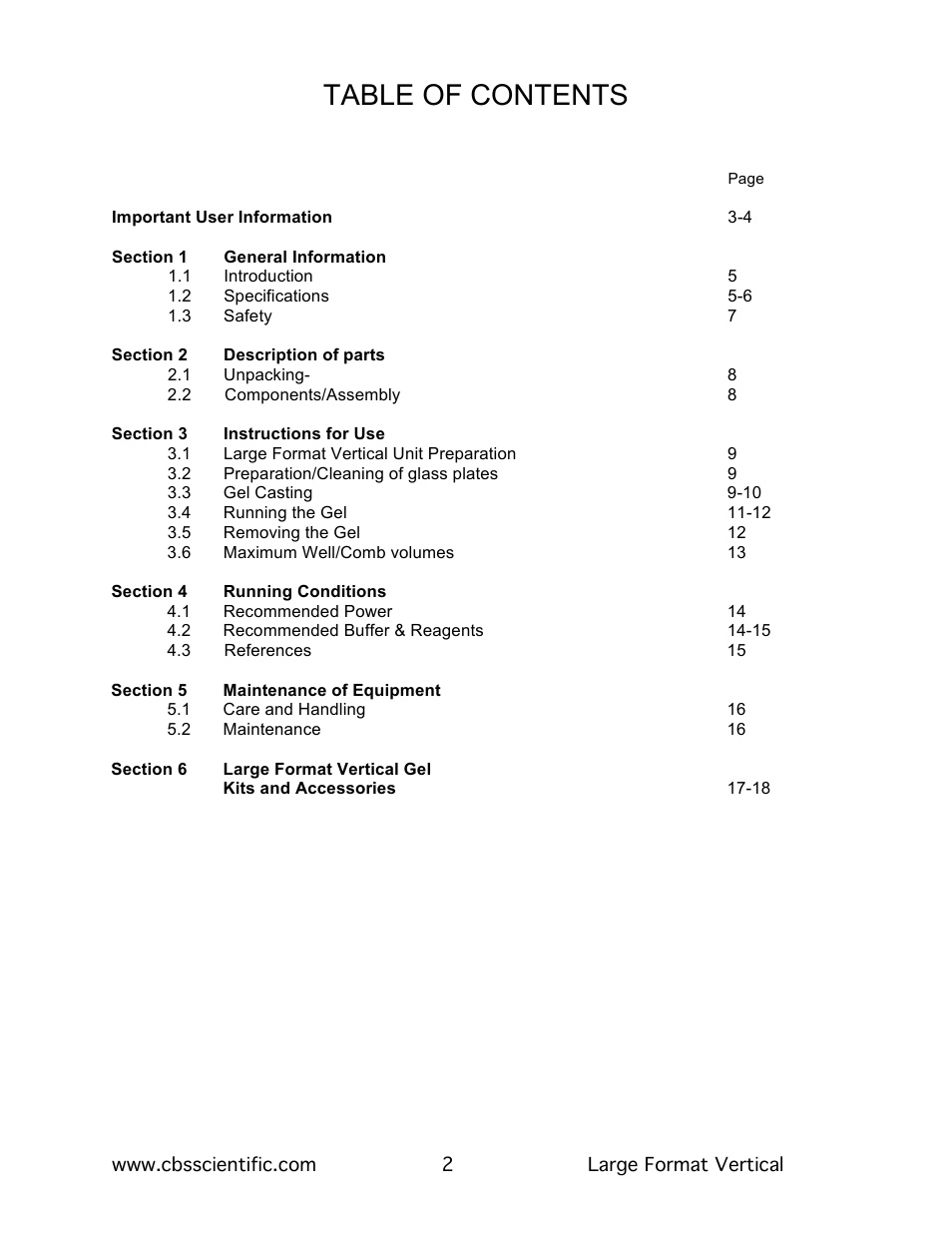 C.B.S. Scientific LDASG-400-20 User Manual | Page 2 / 18