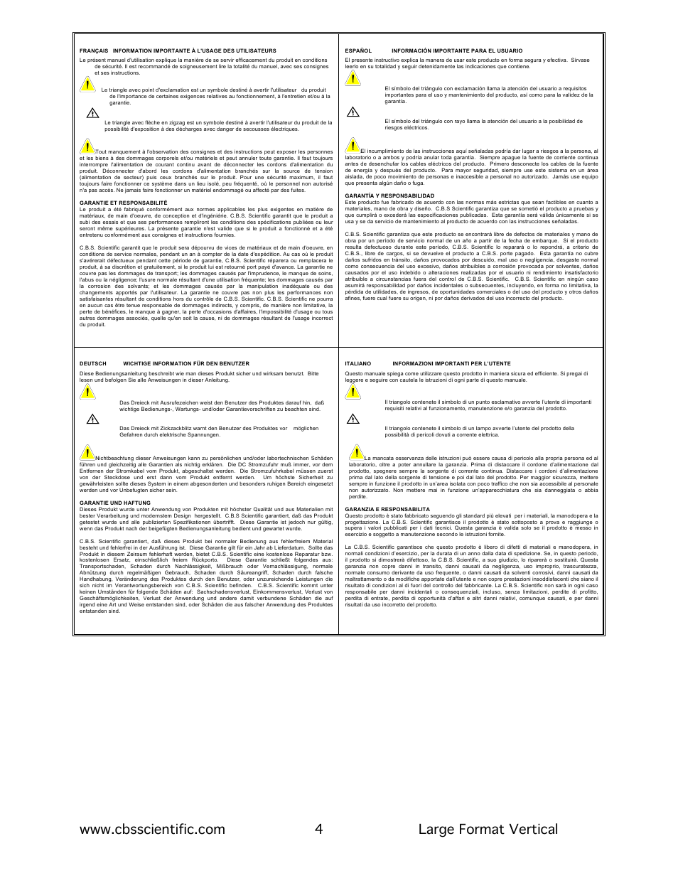 C.B.S. Scientific LDASG-400-20 User Manual | Page 4 / 18