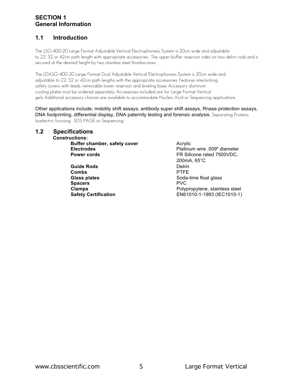 C.B.S. Scientific LDASG-400-20 User Manual | Page 5 / 18