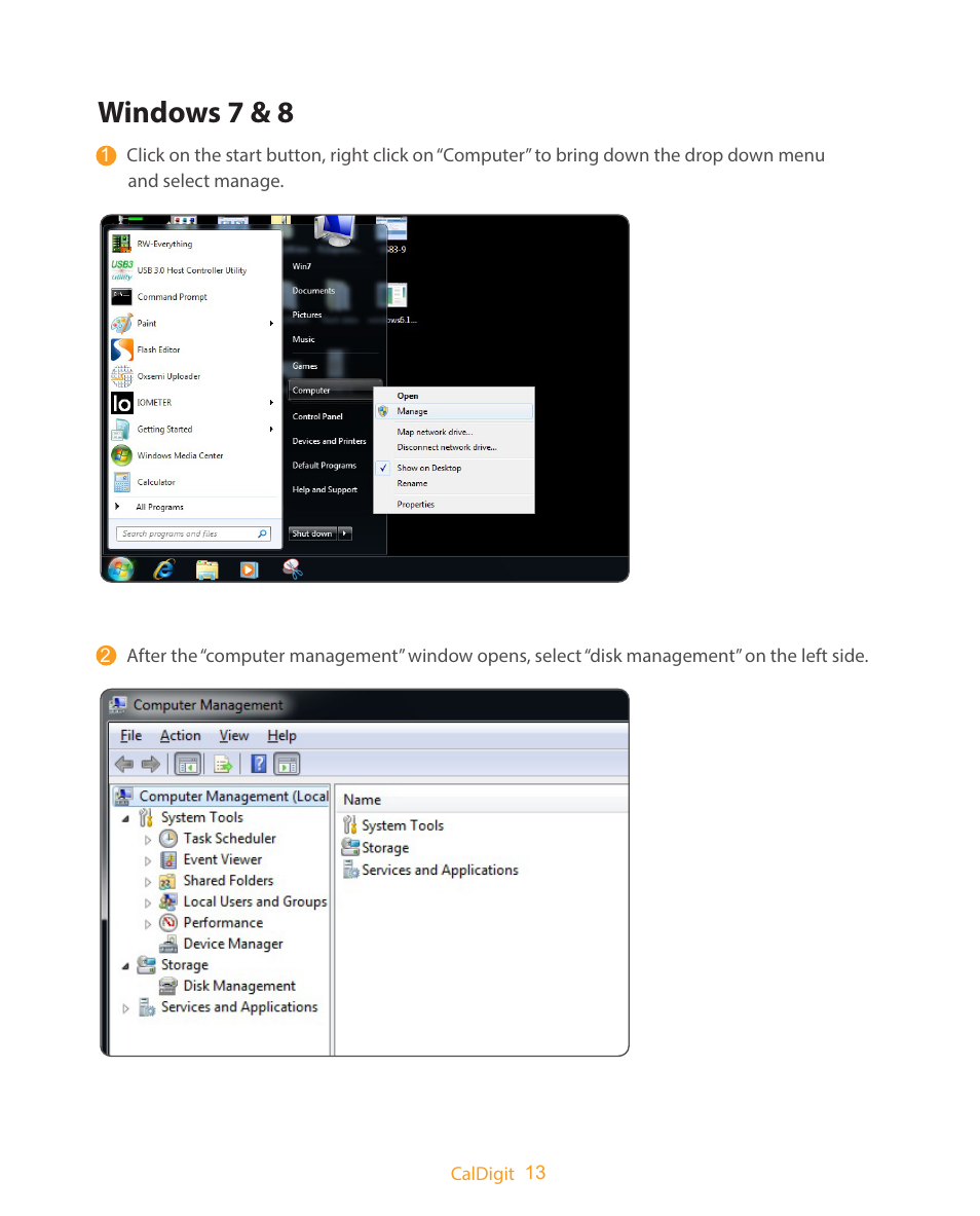 Windows 7 & 8 | CalDigit T3 Thunderbolt 2 User Manual | Page 13 / 28