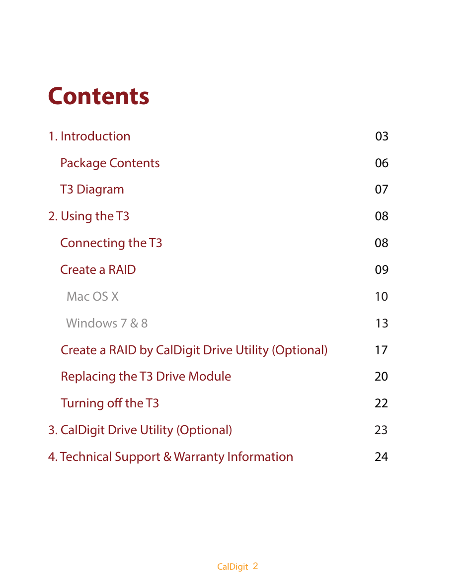 CalDigit T3 Thunderbolt 2 User Manual | Page 2 / 28