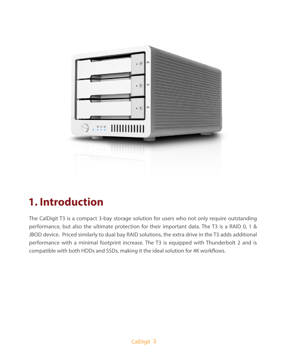 Introduction | CalDigit T3 Thunderbolt 2 User Manual | Page 3 / 28