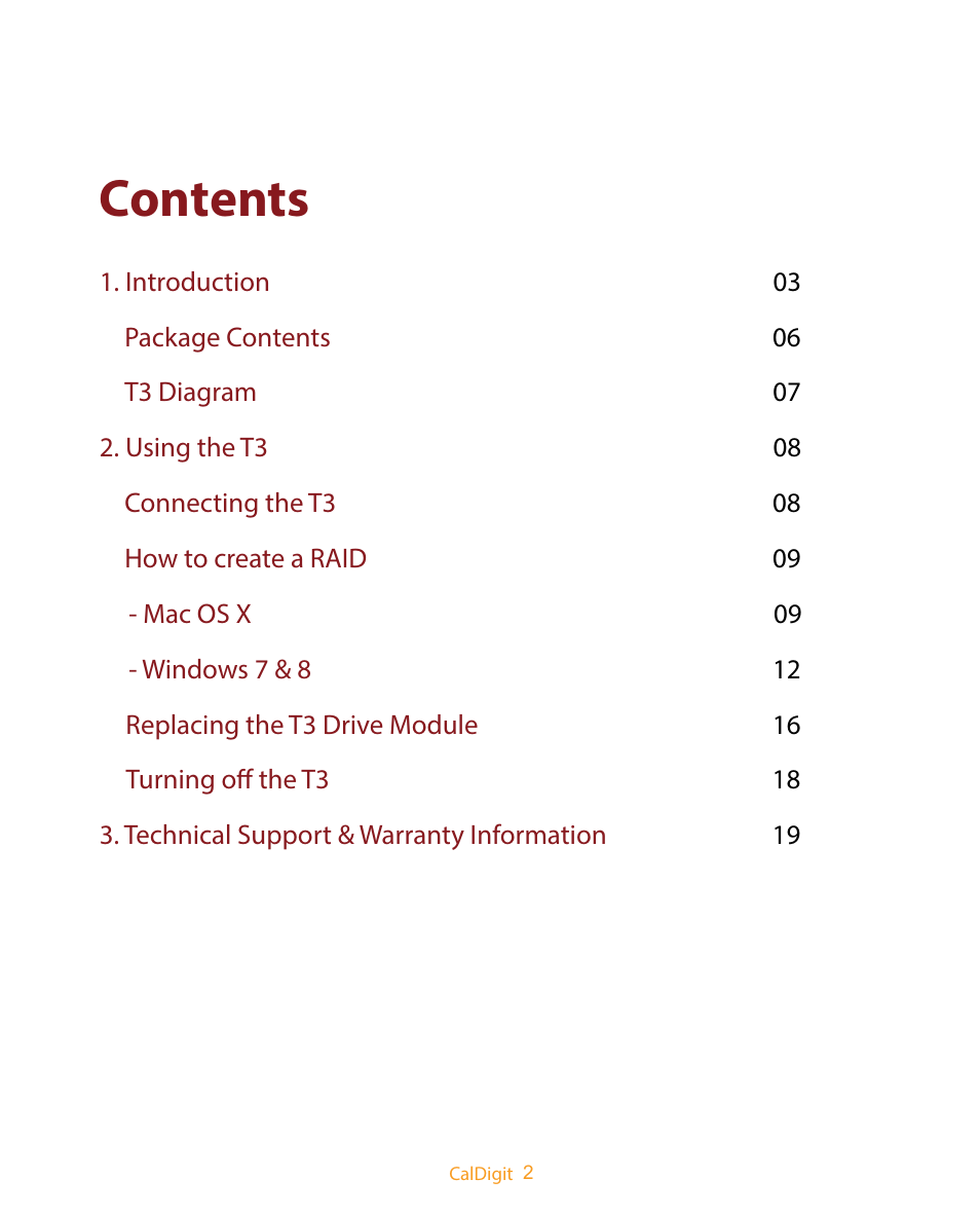 CalDigit T3 User Manual | Page 2 / 20