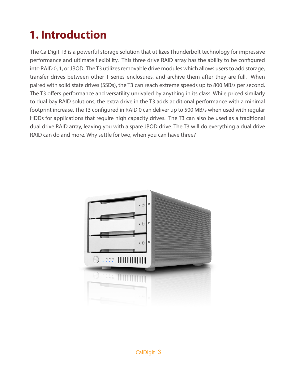 Introduction | CalDigit T3 User Manual | Page 3 / 20