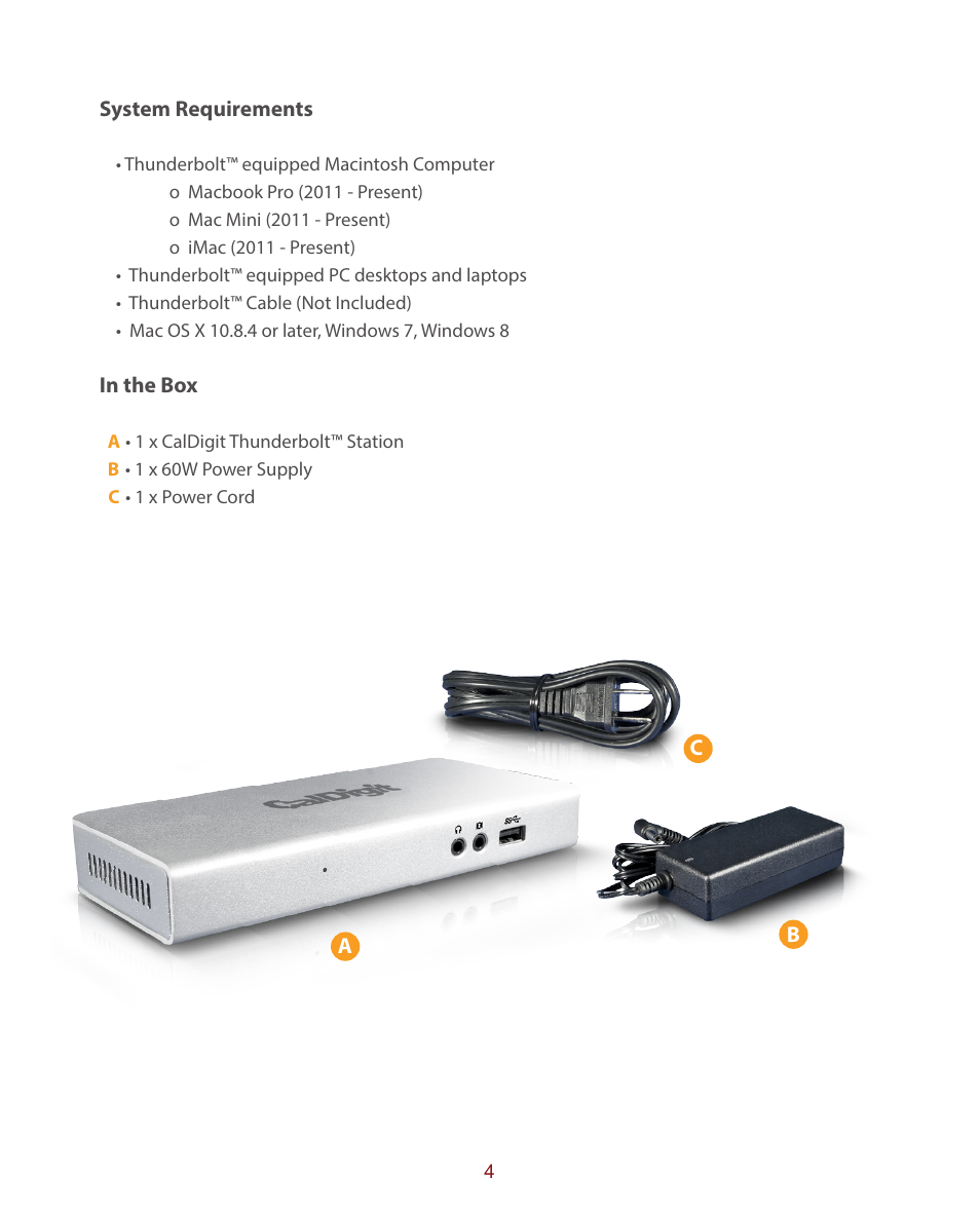 CalDigit Thunderbolt Station User Manual | Page 4 / 12