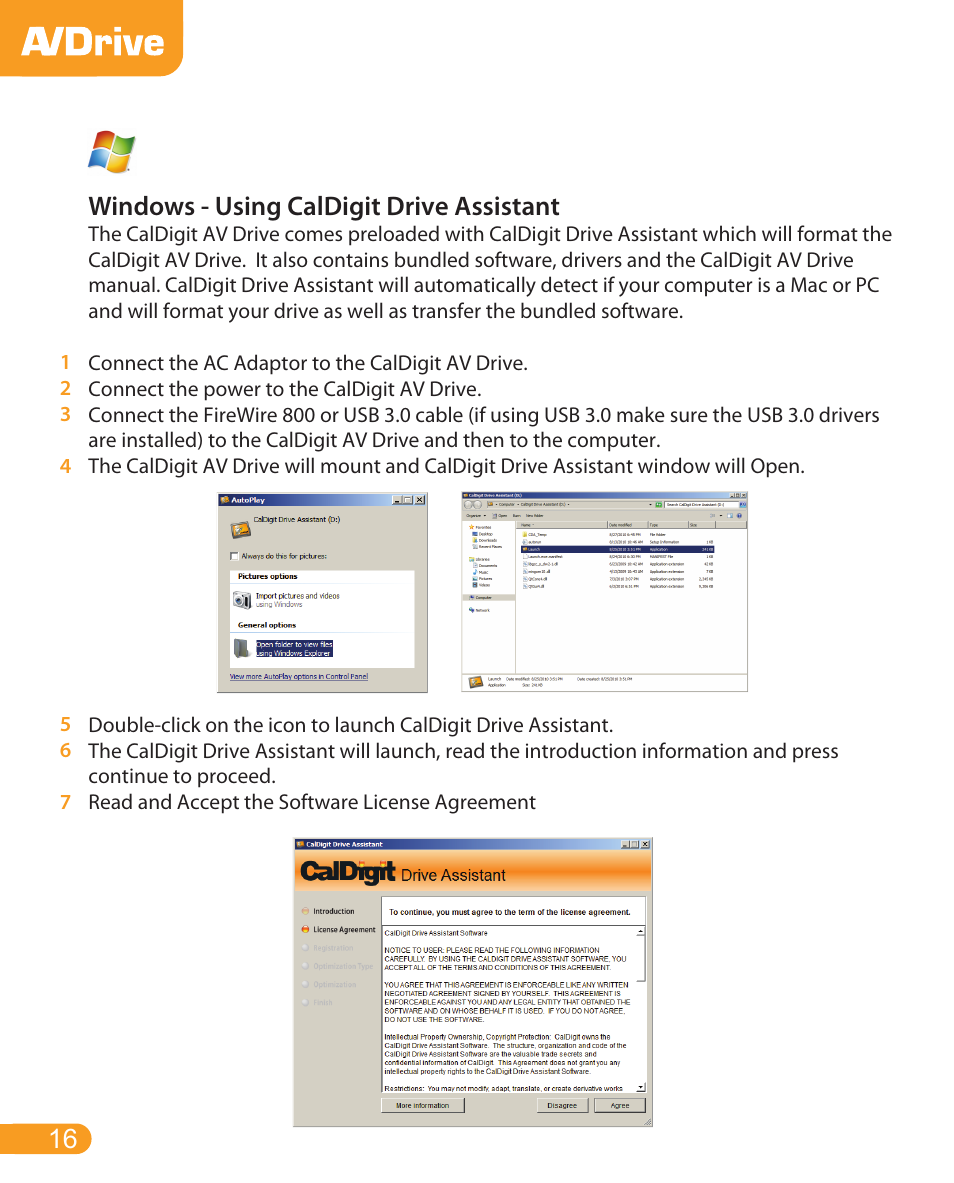 Windows - using caldigit drive assistant | CalDigit AV Drive User Manual | Page 16 / 21