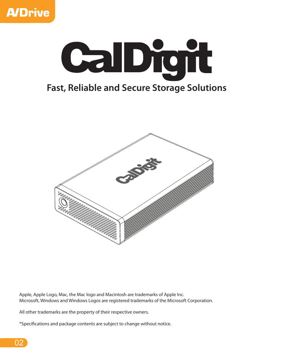 Fast, reliable and secure storage solutions | CalDigit AV Drive User Manual | Page 2 / 21