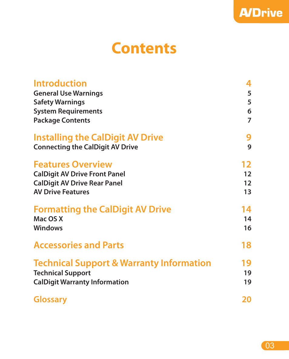 CalDigit AV Drive User Manual | Page 3 / 21