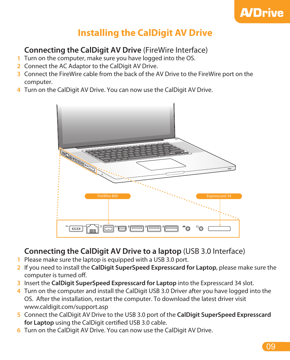 Installing the caldigit av drive | CalDigit AV Drive User Manual | Page 9 / 21