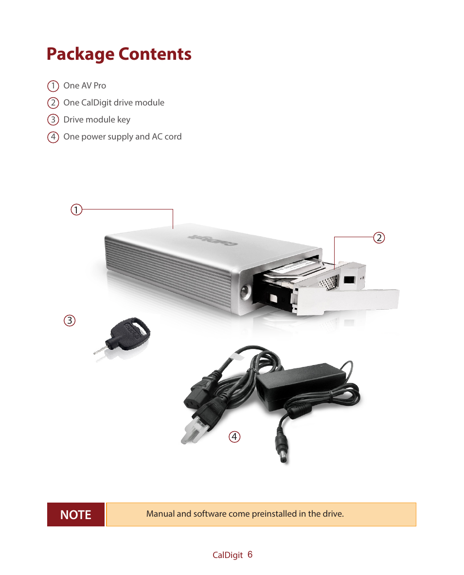 Package contents | CalDigit AV Pro Combo User Manual | Page 6 / 21