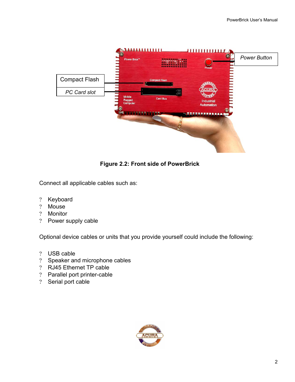 Acura Embedded PowerBrick Small footprint rugged Pentium-M User Manual | Page 6 / 14