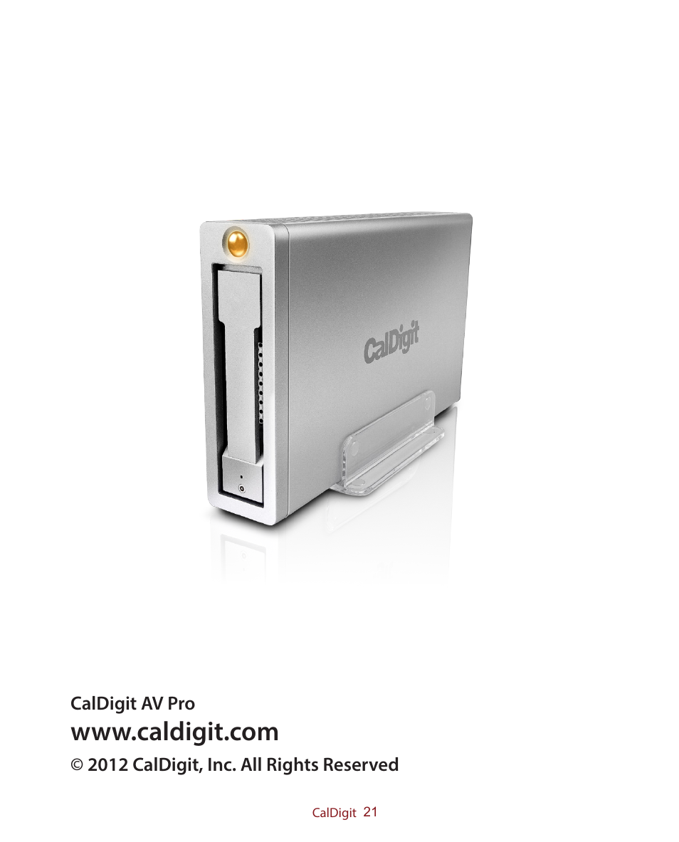 CalDigit AV Pro USB 3 Only User Manual | Page 21 / 21