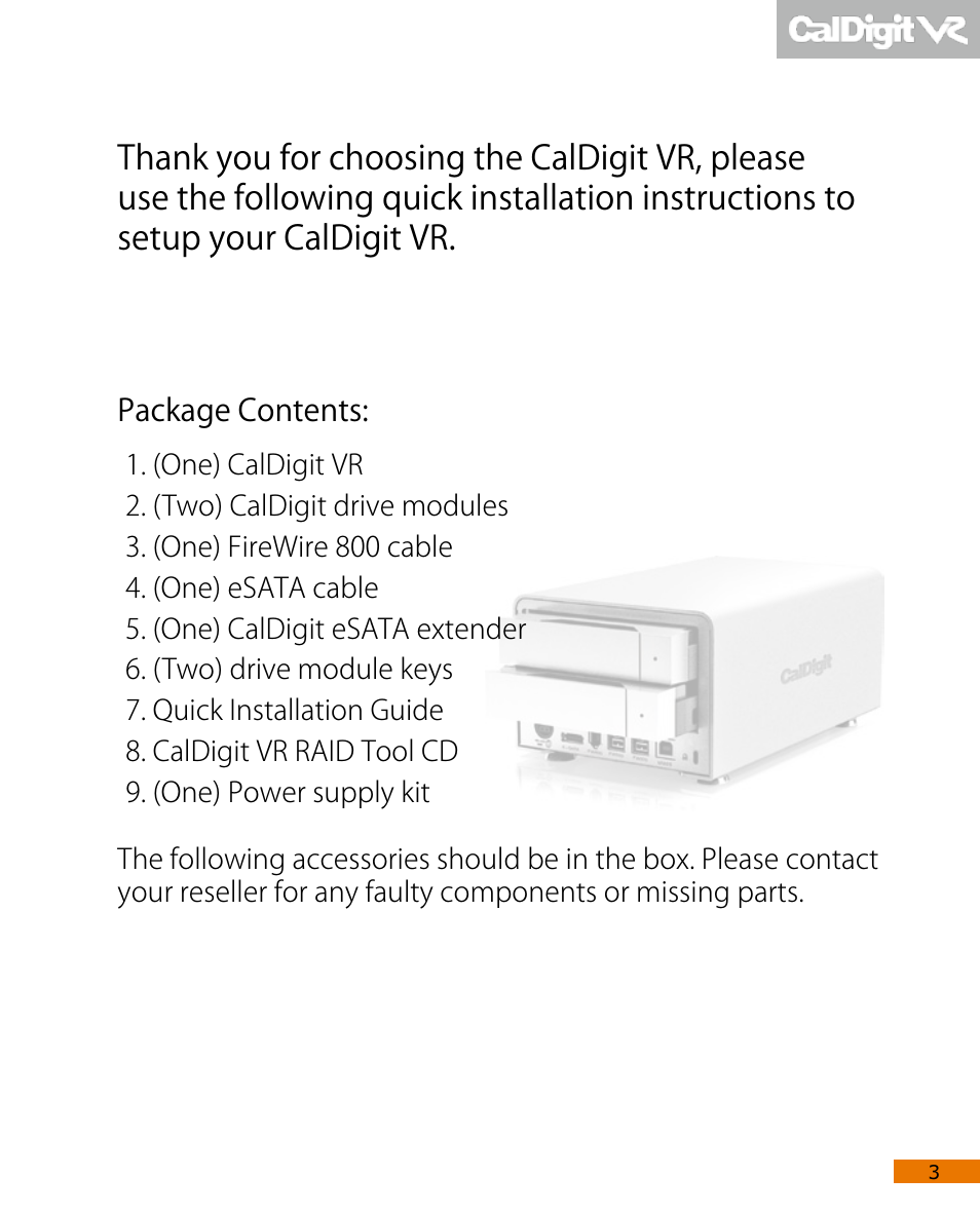 CalDigit VR User Manual | Page 3 / 20