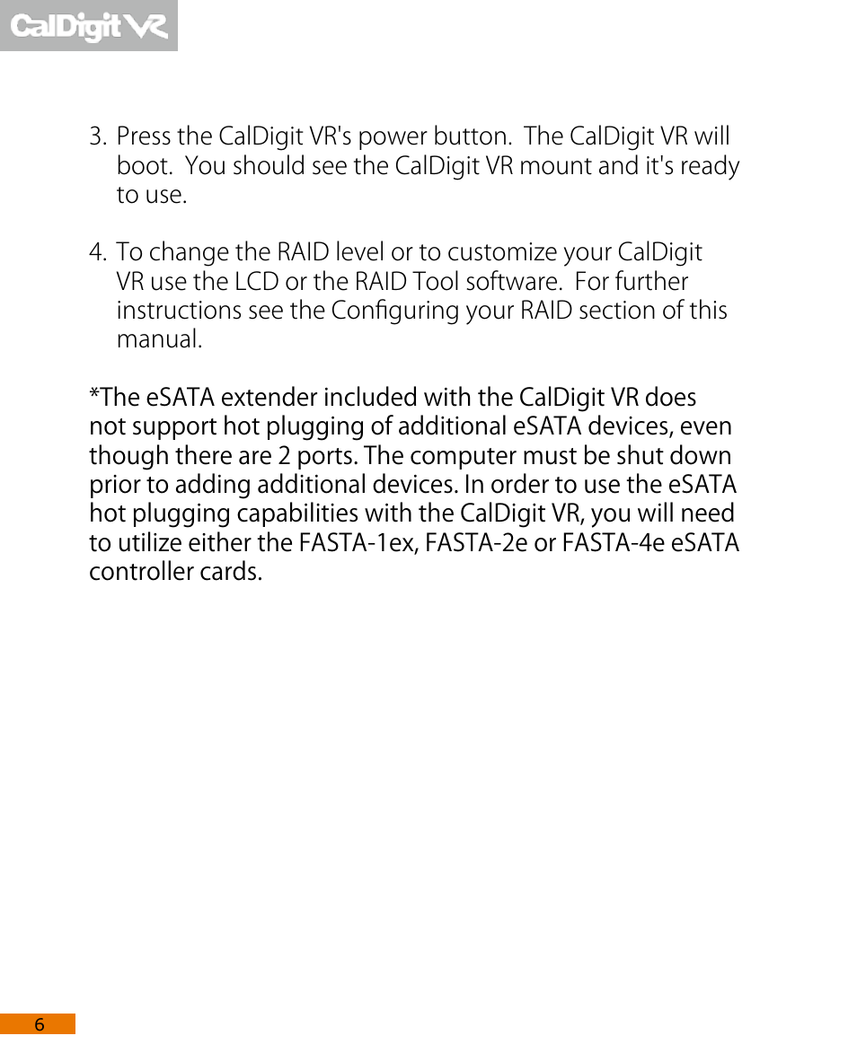CalDigit VR User Manual | Page 6 / 20