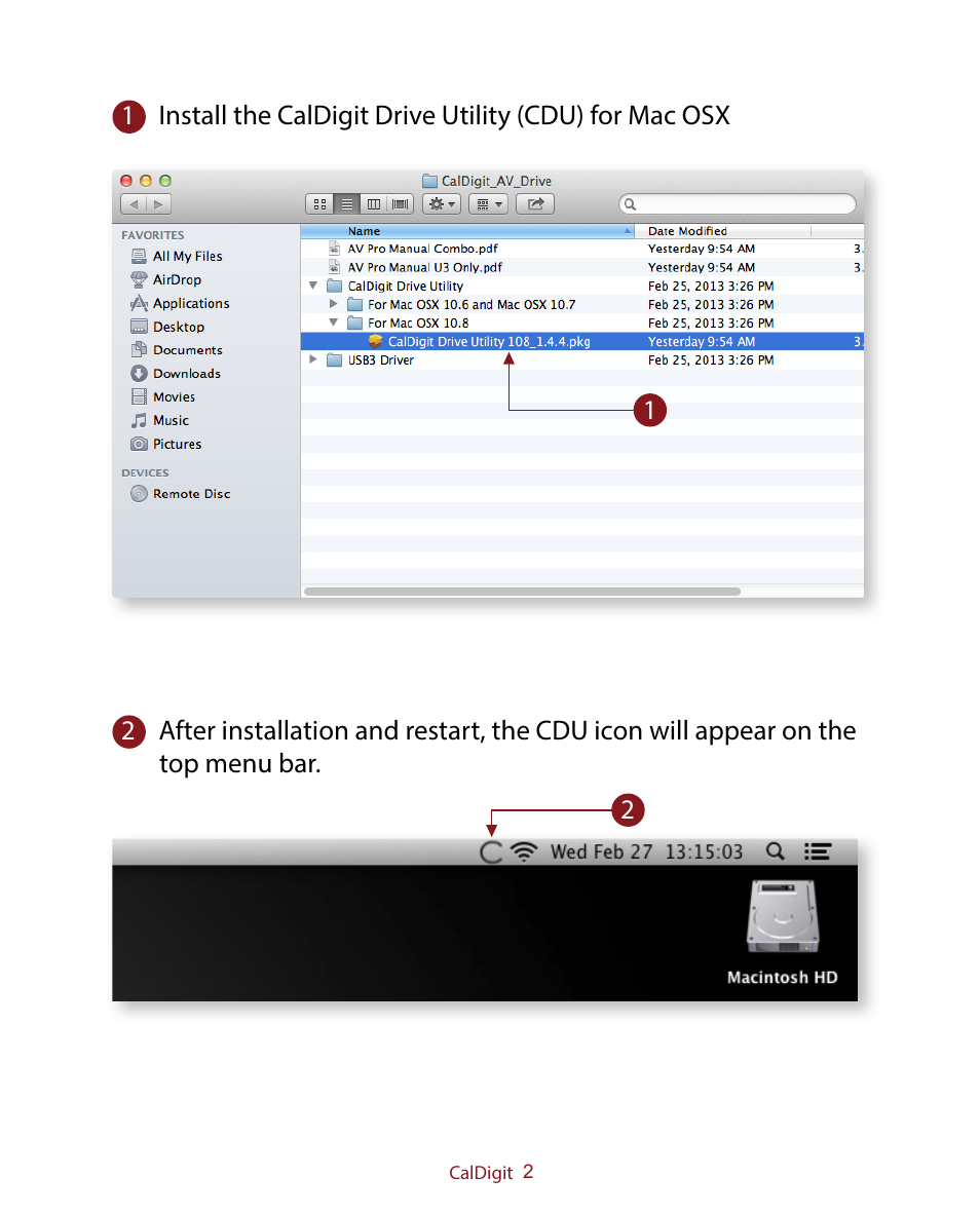 CalDigit Drive Utility & Thunderbolt User Manual | Page 2 / 15