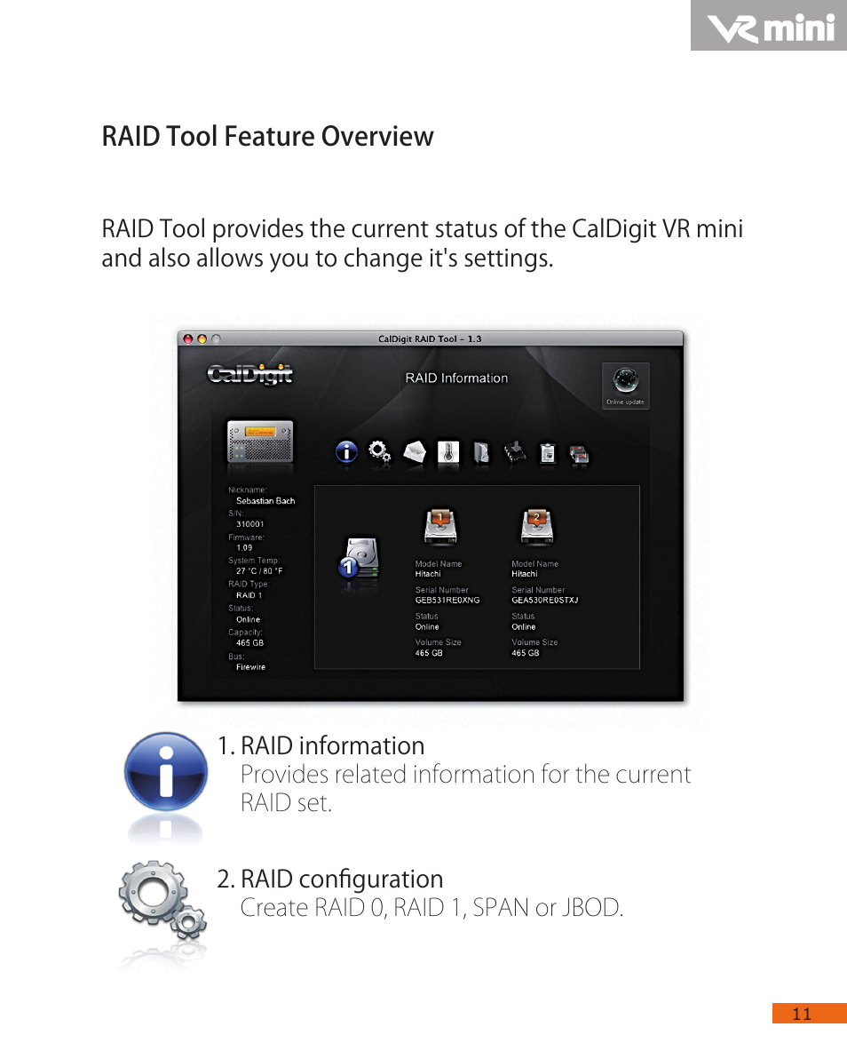 Raid tool feature overview | CalDigit VR mini User Manual | Page 11 / 21