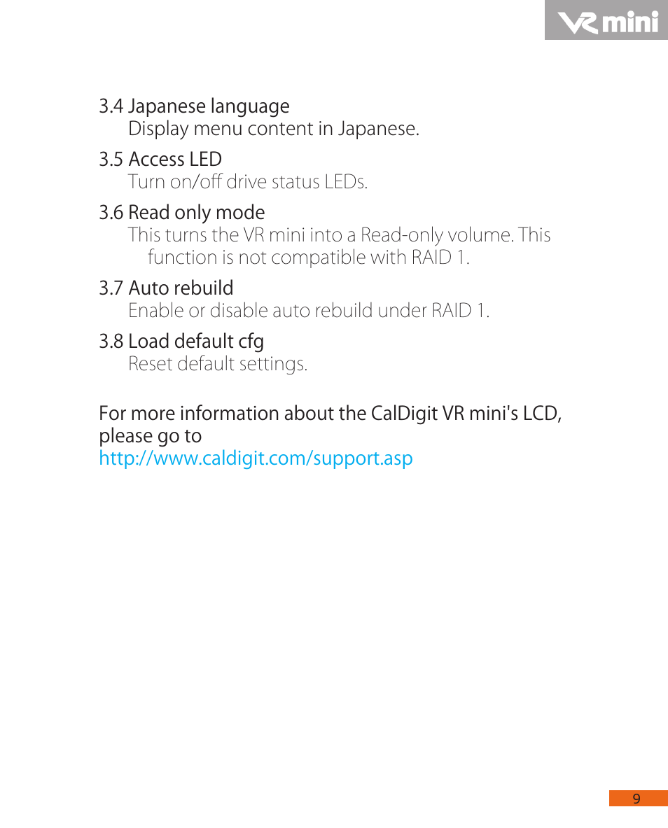 CalDigit VR mini User Manual | Page 9 / 21