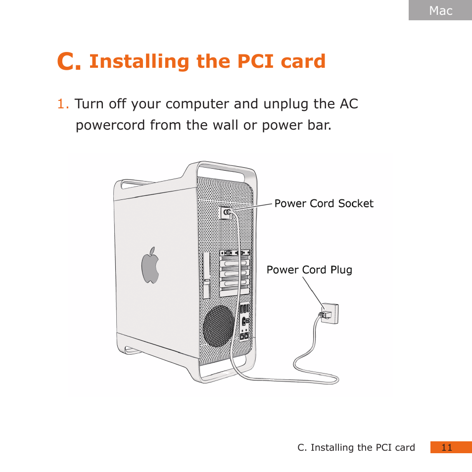 Installing the pci card | CalDigit HDPro User Manual | Page 11 / 40