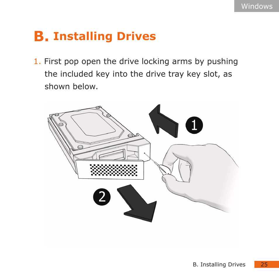 Installing drives | CalDigit HDPro User Manual | Page 25 / 40