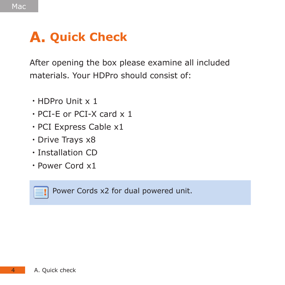 Quick check | CalDigit HDPro User Manual | Page 4 / 40
