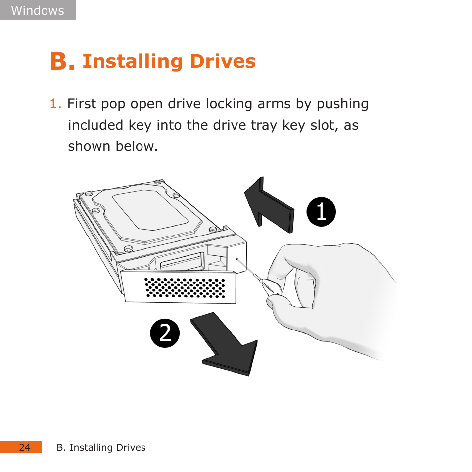 Installing drives | CalDigit HDPro2 User Manual | Page 24 / 38