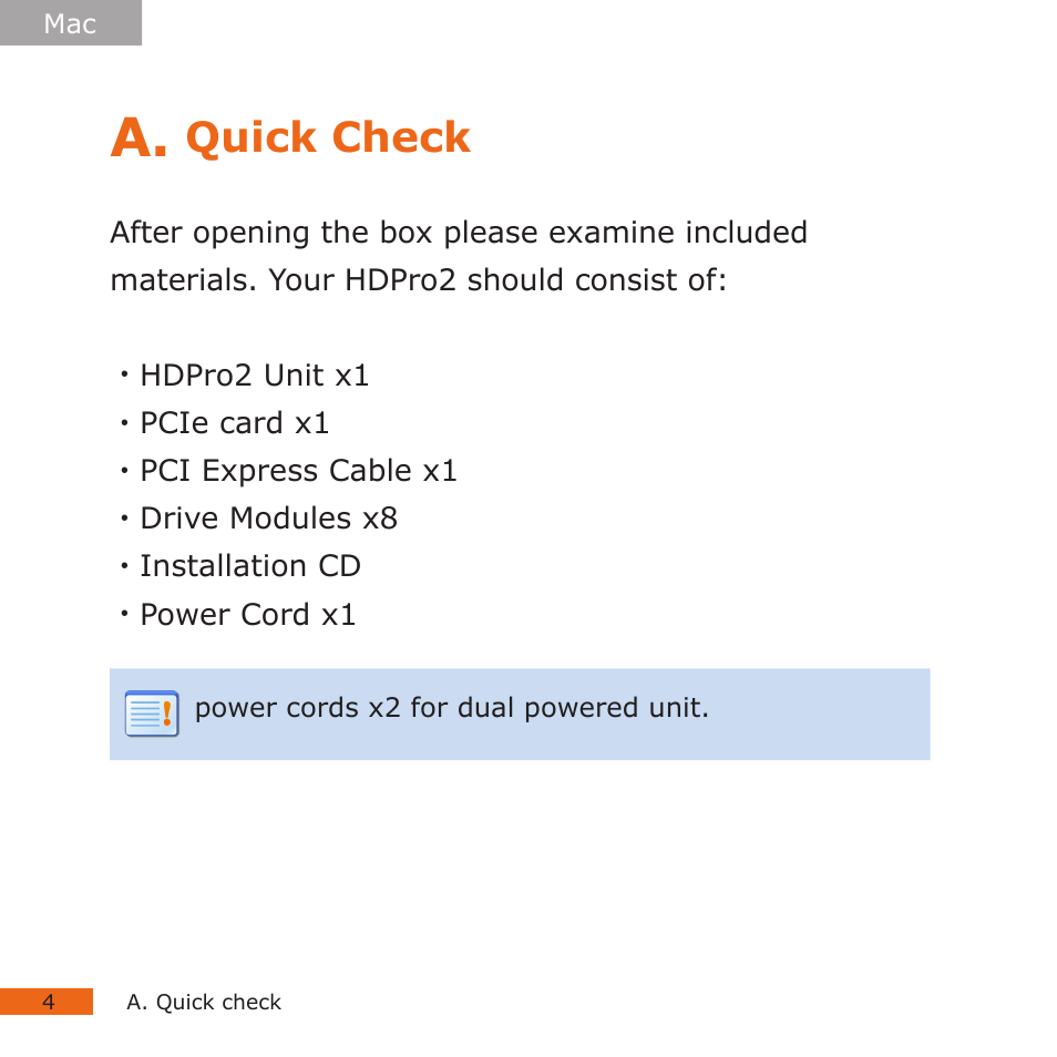 Quick check | CalDigit HDPro2 User Manual | Page 4 / 38