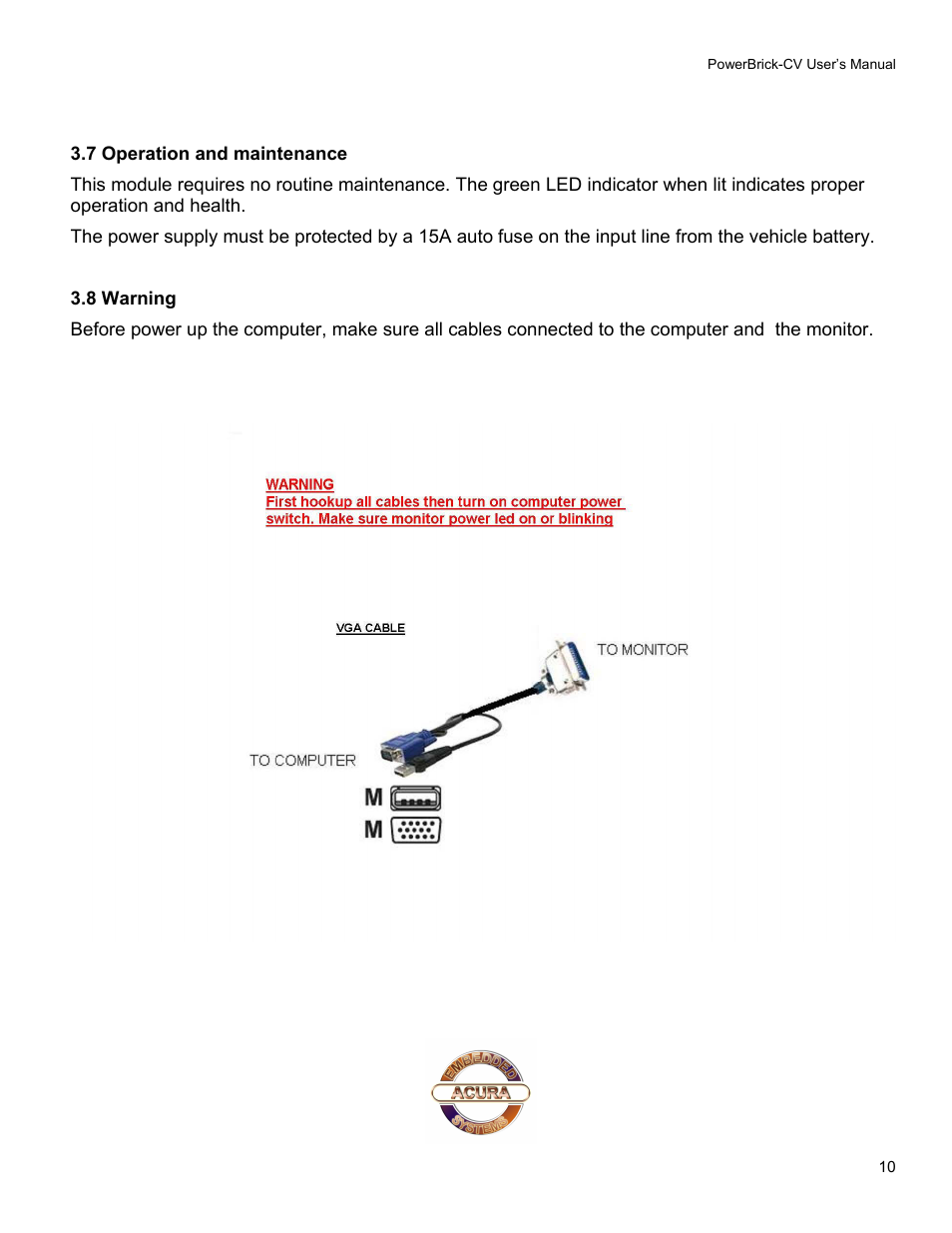 Acura Embedded Power Brick-CV User Manual | Page 11 / 13