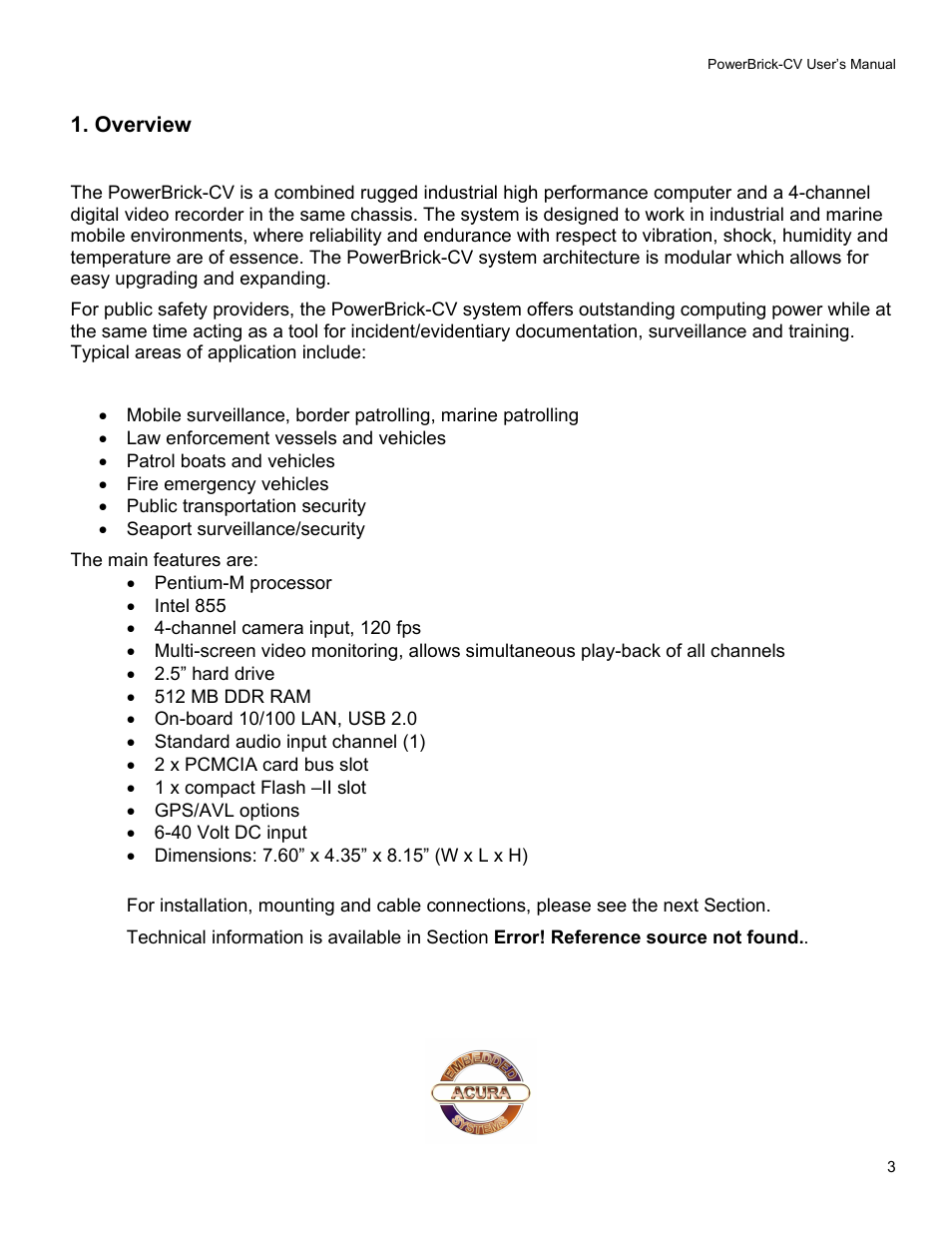 Acura Embedded Power Brick-CV User Manual | Page 4 / 13