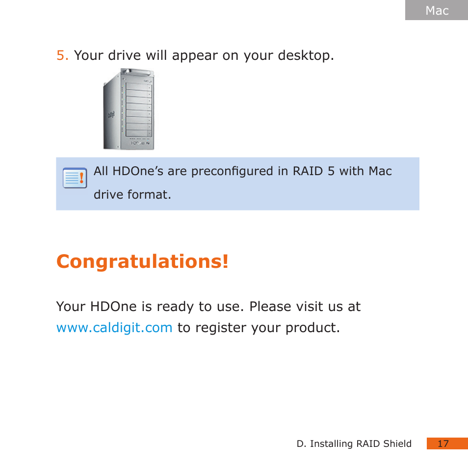 CalDigit HDOne User Manual | Page 17 / 36