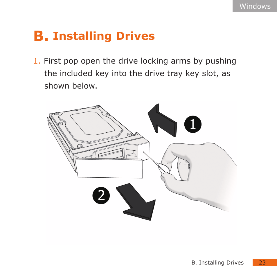 Installing drives | CalDigit HDOne User Manual | Page 23 / 36