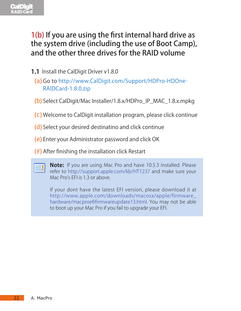 CalDigit RAID Card User Manual | Page 22 / 59