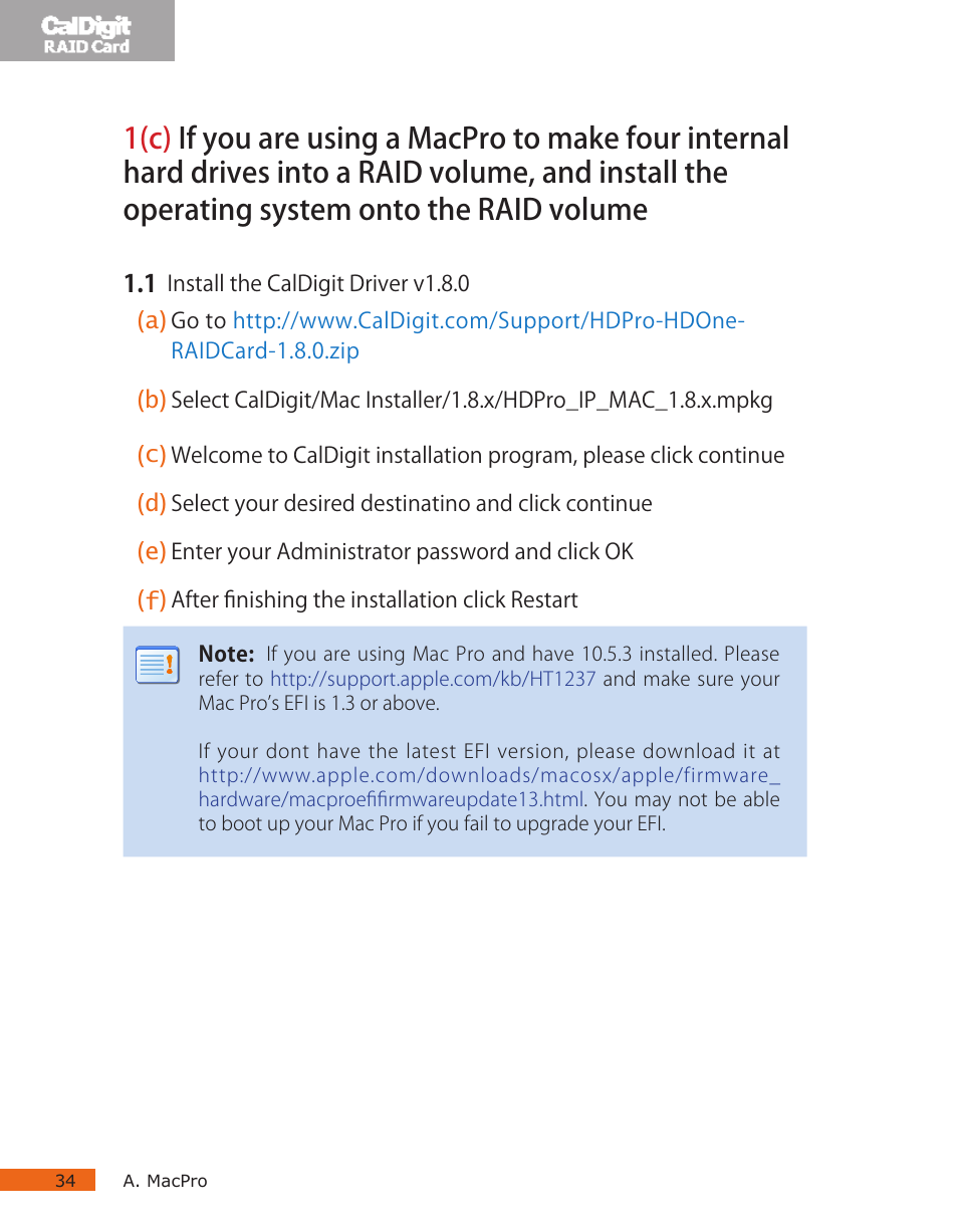 CalDigit RAID Card User Manual | Page 34 / 59