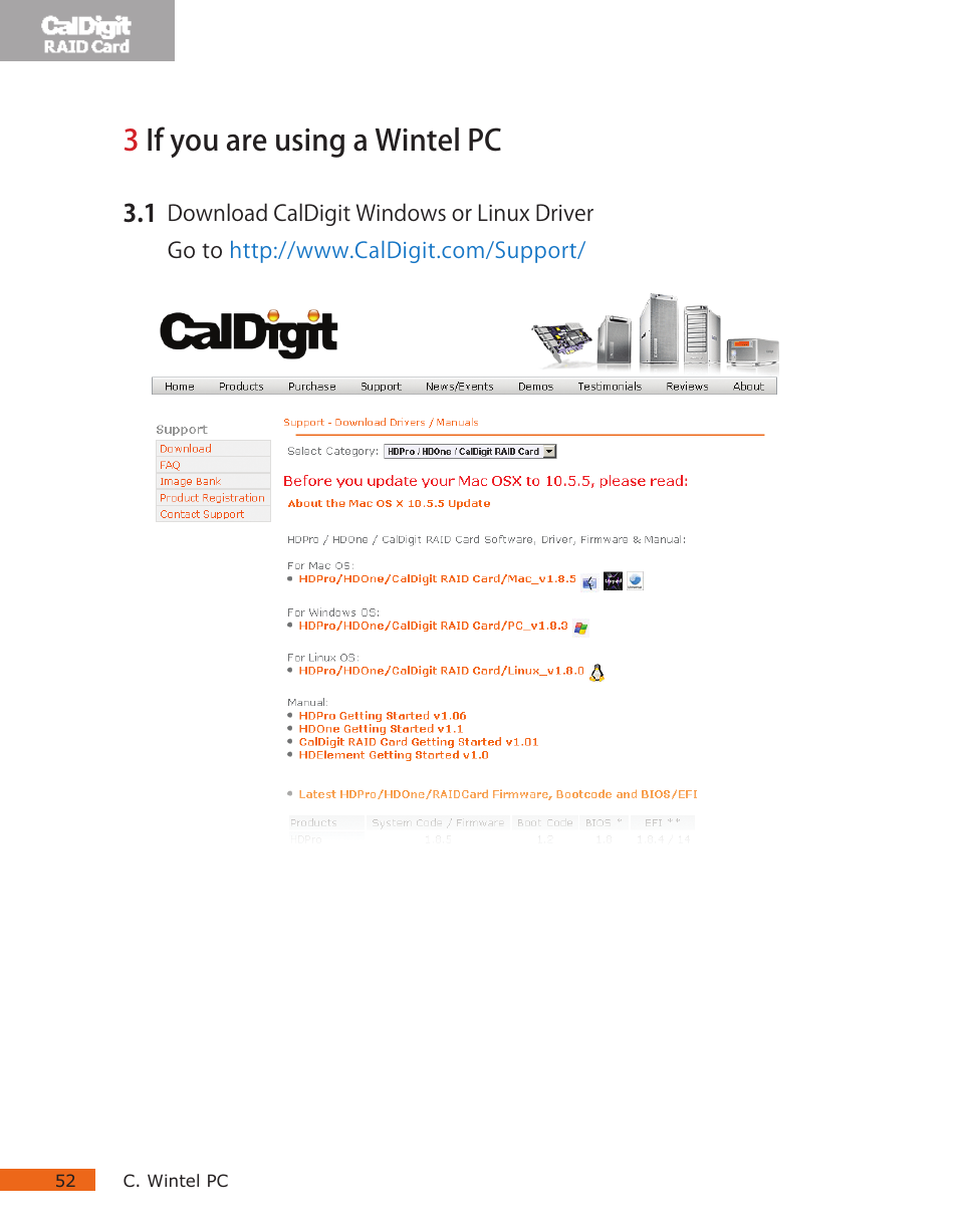 3if you are using a wintel pc | CalDigit RAID Card User Manual | Page 52 / 59
