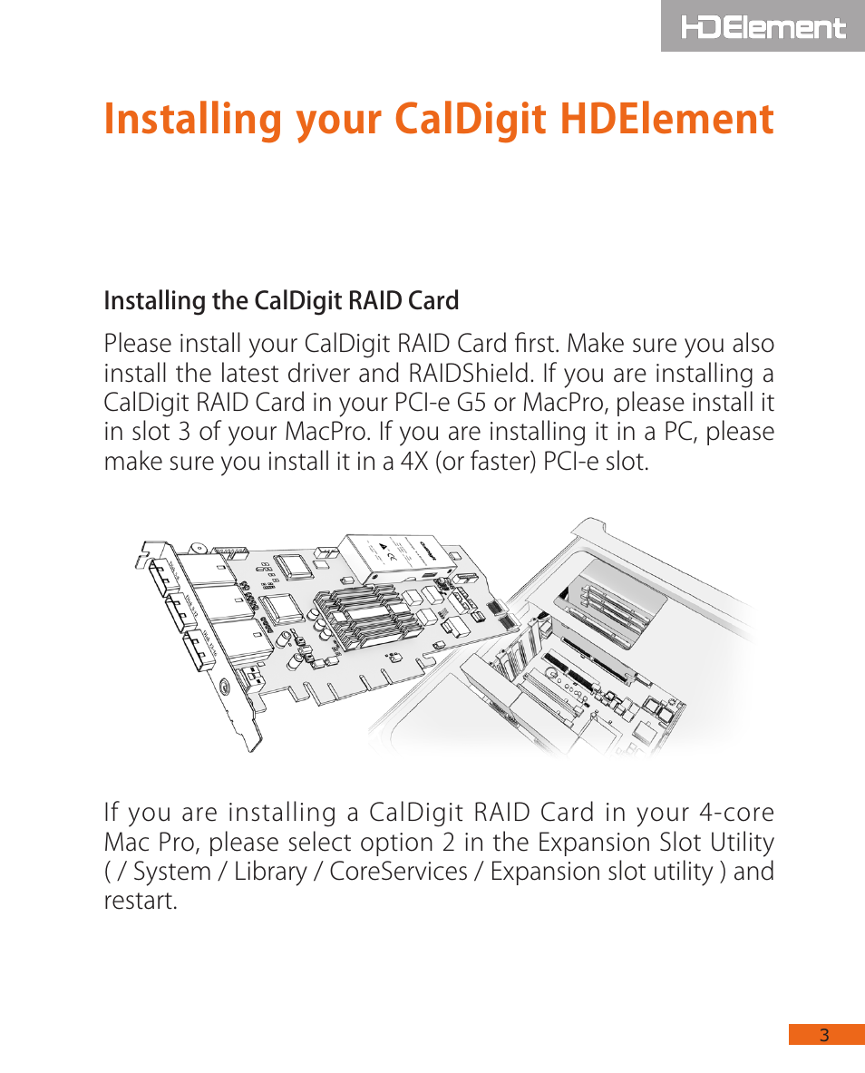 Installing your caldigit hdelement | CalDigit HDElement User Manual | Page 3 / 14