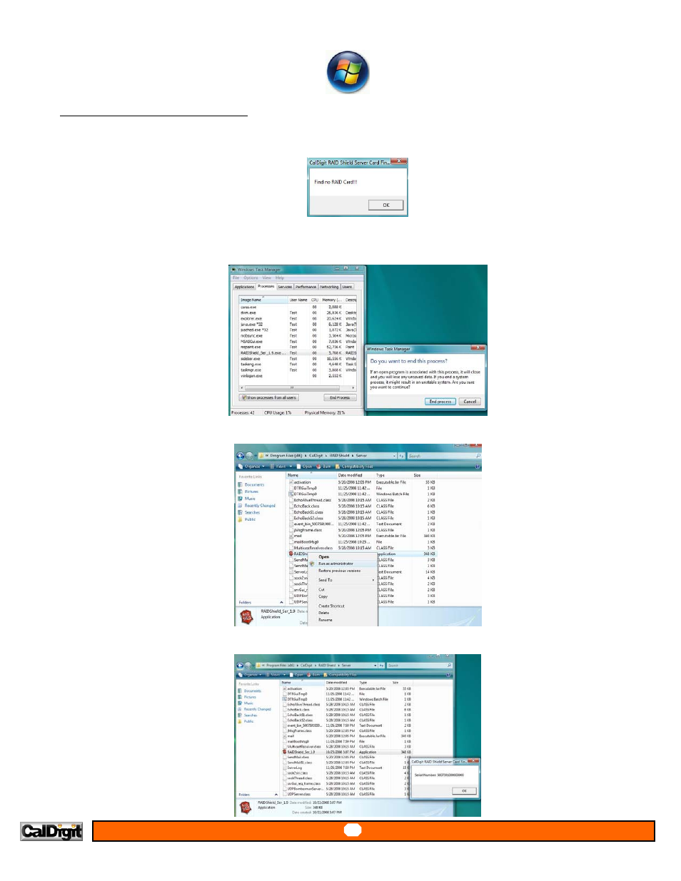 For microsoft windows vista | CalDigit RAIDShield User Manual | Page 11 / 41