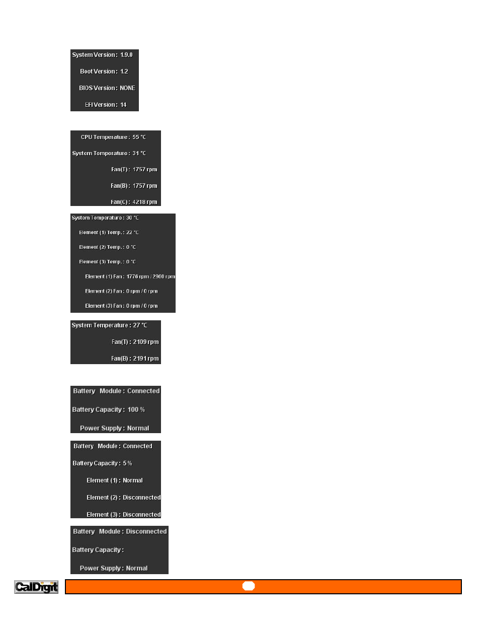 Caldigit hdpro (tower), Caldigit raidcard, Caldigit hdone | Caldigit hdpro (tower) with battery, Caldigit raidcard with battery | CalDigit RAIDShield User Manual | Page 15 / 41