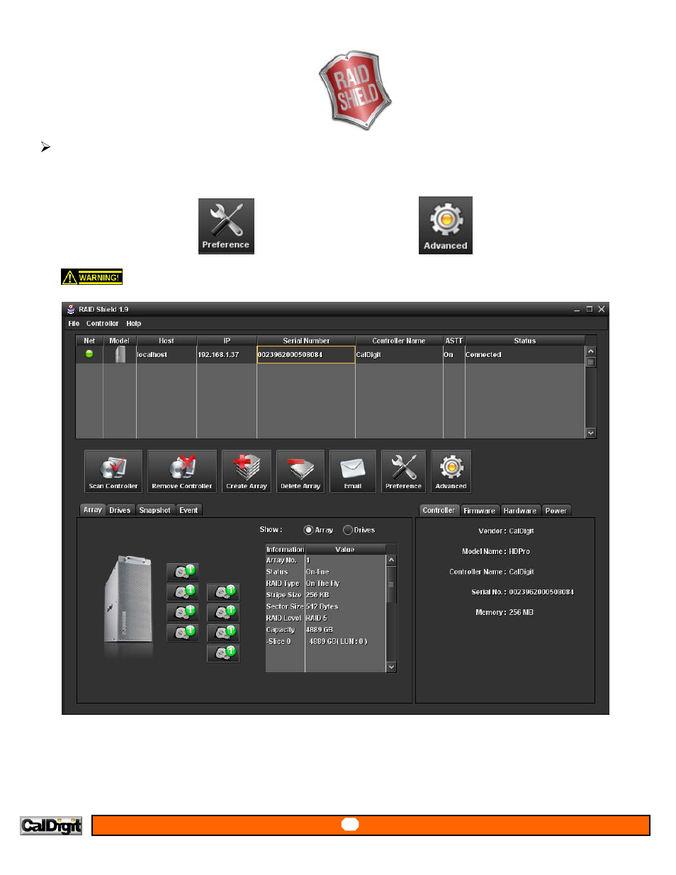 Raidshield client (advance) | CalDigit RAIDShield User Manual | Page 21 / 41