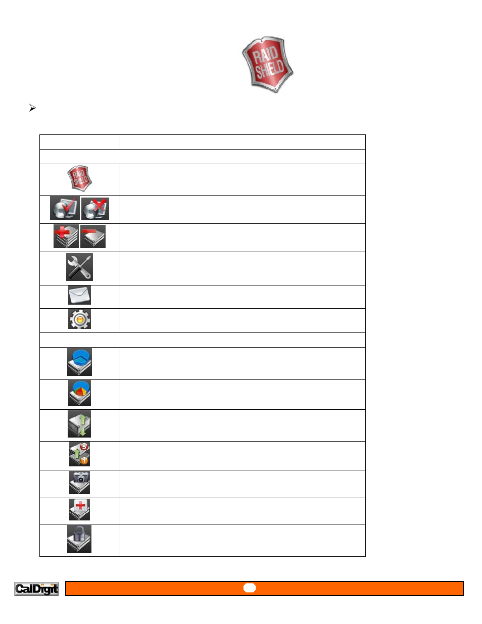 Raidshield icons | CalDigit RAIDShield User Manual | Page 3 / 41