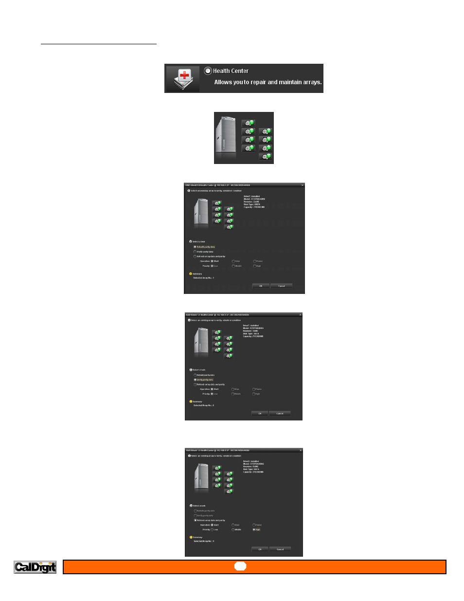 Advanced – health center | CalDigit RAIDShield User Manual | Page 30 / 41