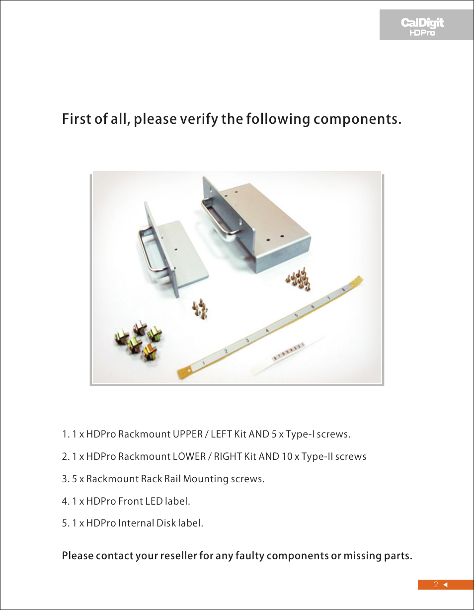 頁面 2 | CalDigit HDPro Rackmount Kit User Manual | Page 2 / 8