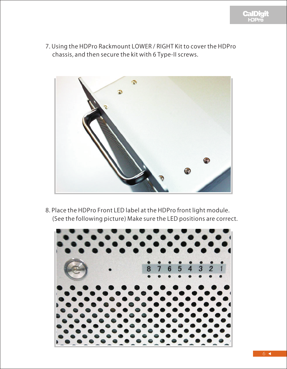 頁面 6 | CalDigit HDPro Rackmount Kit User Manual | Page 6 / 8